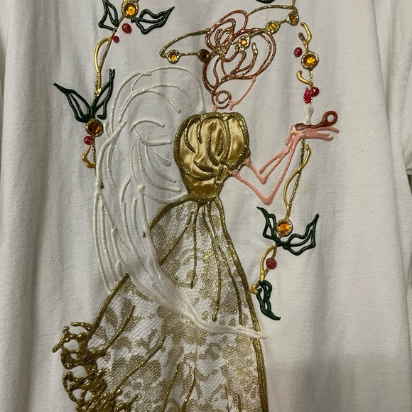 Vintage 90’s Karla Marie OSFA Made USA Christmas Art Sweater - Picture 4 of 5